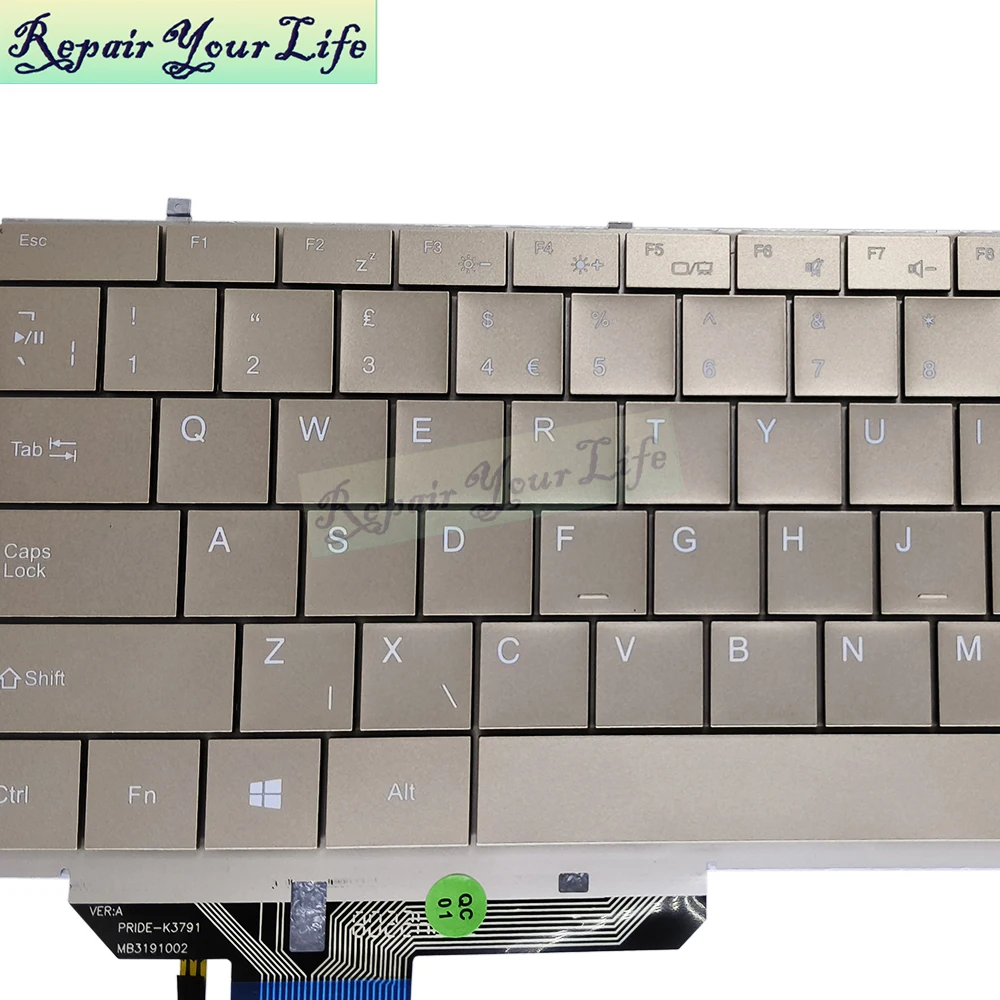 Imagem -03 - Teclado Retroiluminado para Notebook pc Eua e Reino Unido Ouro Novo Mb3191002 Pride-k3791 Teclado para Notebook