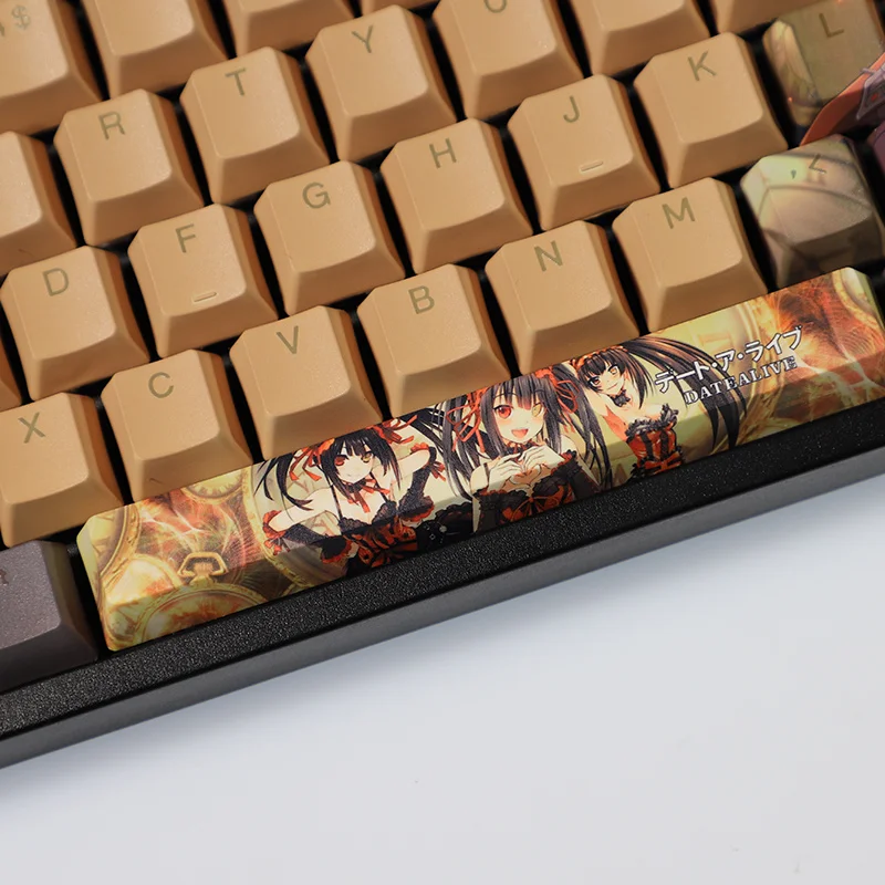 1 Set PBT Dye Subbed Keycaps Two Dimensional Cartoon Anime Gaming Key Caps OEM Profile Backlit Keycap For DATE A LIVE