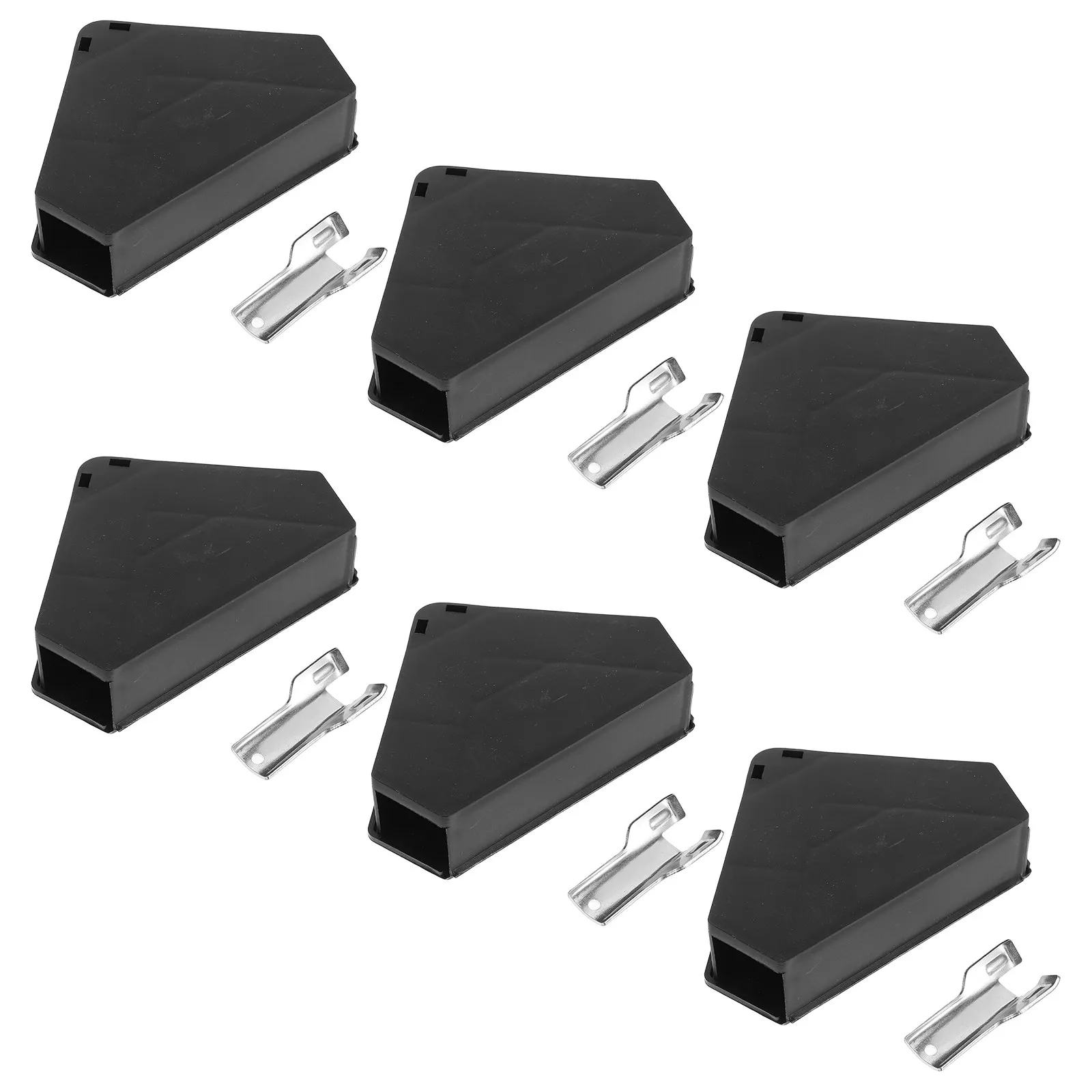 

6Pcs Triangle Mouse Baits Station Reusable Tamper Proof Lock Key Box Plastic Indoor Outdoor Kitchen Warehouse