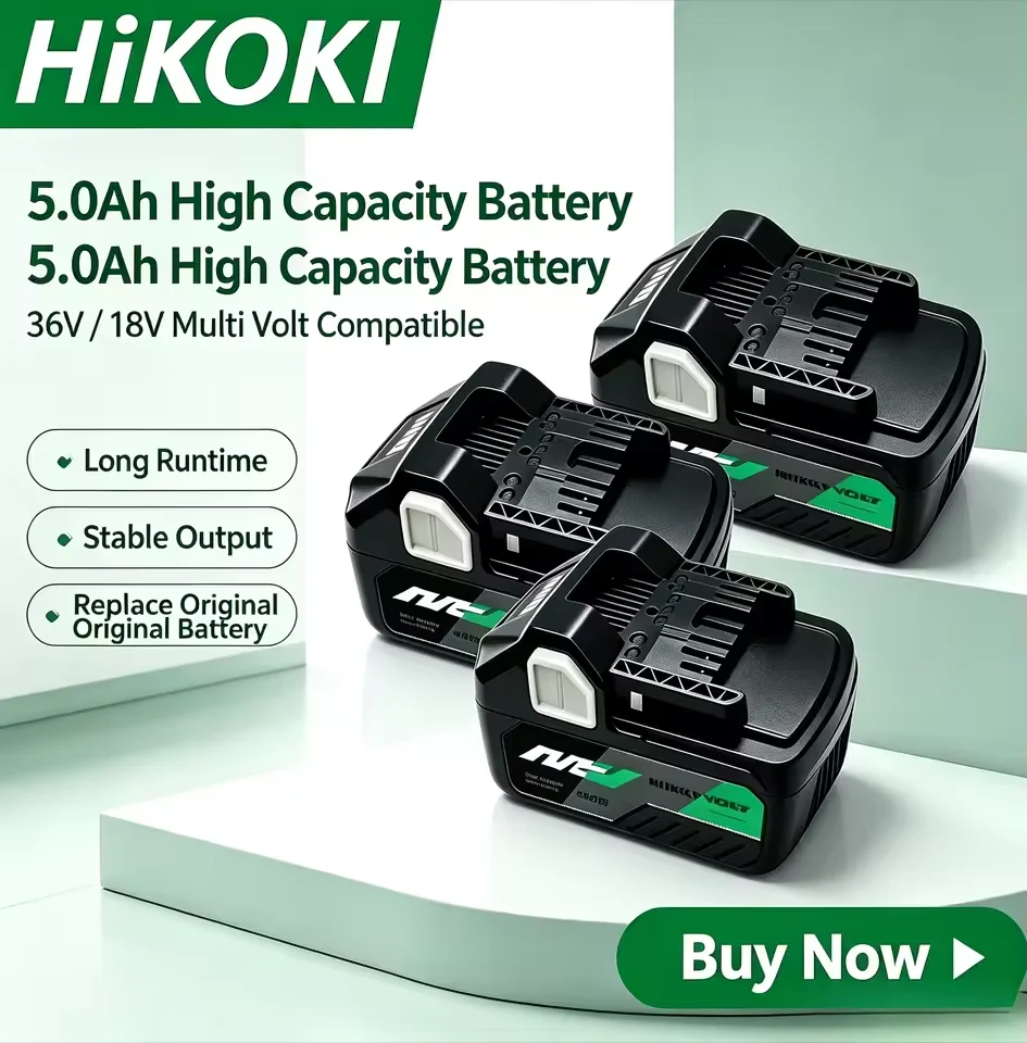 100% New Hikoki Hitachi Metabo HPT Original 18V 5.0Ah Battery BSL36A18 BSL36B18 Cordless Power Tools