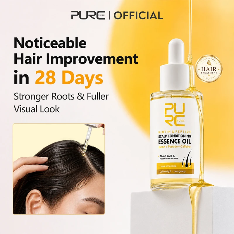 PURC 30ml Anti Hair Loss Effective Grow Thicker Hair Biotin Fast Hair Growth Oil Hair Essence  for Men Women Scalp Hair Care