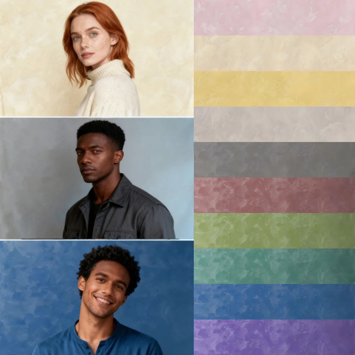 Solid Color Gradient Backgrounds for Photographs Professional Vinyl Polyester  Abstract Texture Adult Portrait Backdrop Decor