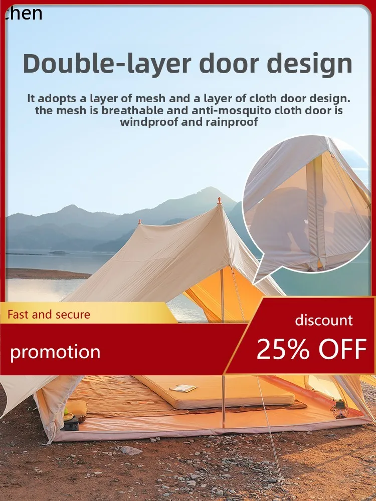 

HXL Уличная палатка в форме дома непромокаемая для кемпинга утолщенная хлопчатобумажная ткань большой кемпинг