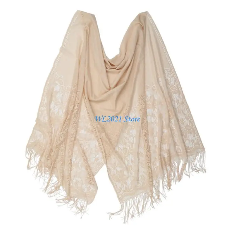 شال نسائي خفيف الوزن G5GC مزين بشراشيب للعروس في الصيف وحفلات الزفاف وحفلات التخرج #3