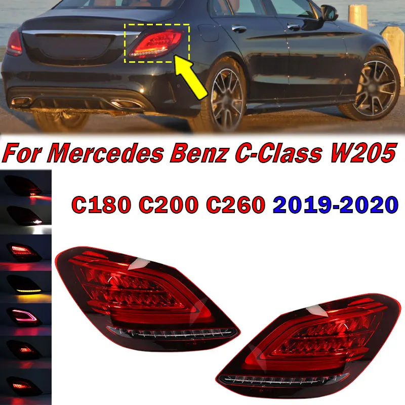 

For Mercedes Benz C-Class W205 C180 C200 C260 2019-2020 LED Tail Light Turn Signal Light Stop Brake Reversing Lamp 2059067103