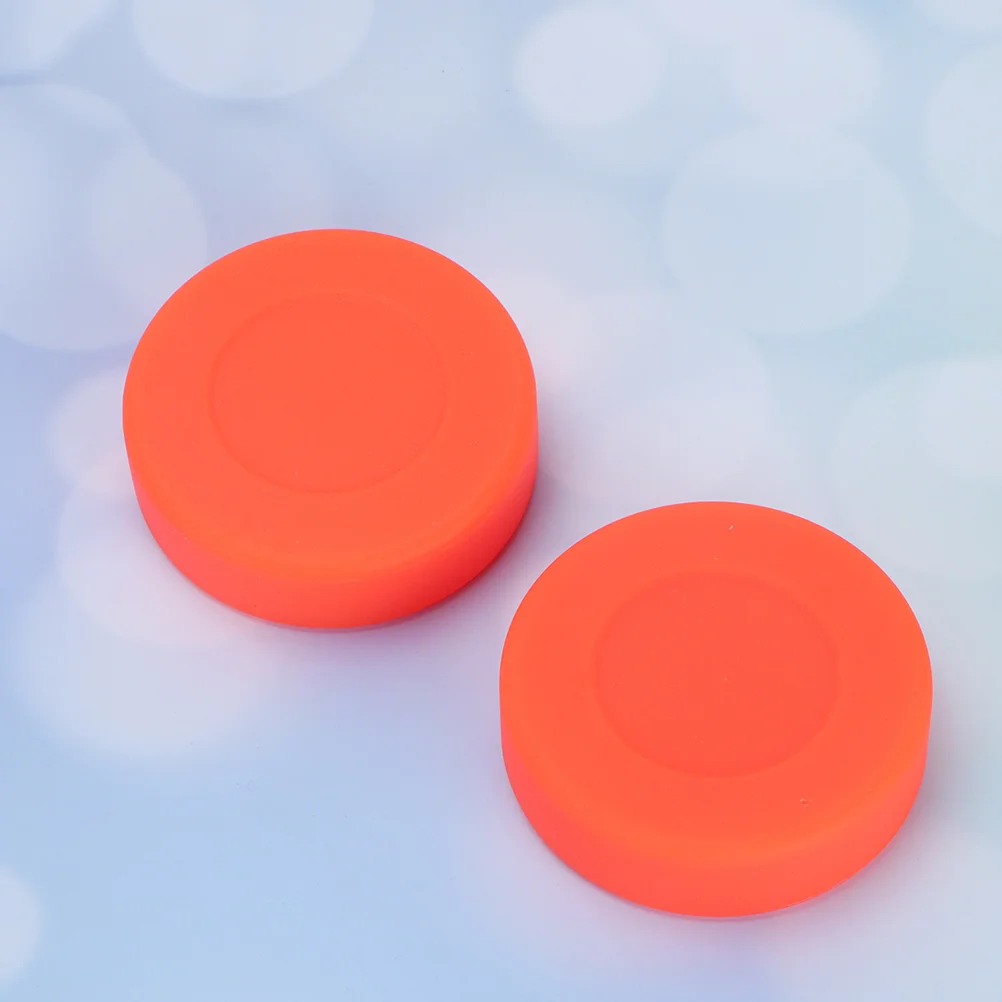 

10 Pcs Adjustable Hardness Rubber Ice Hockey Pucks Matte Hockey Balls Sports Supplies for Roller Street Hockey(Orange)