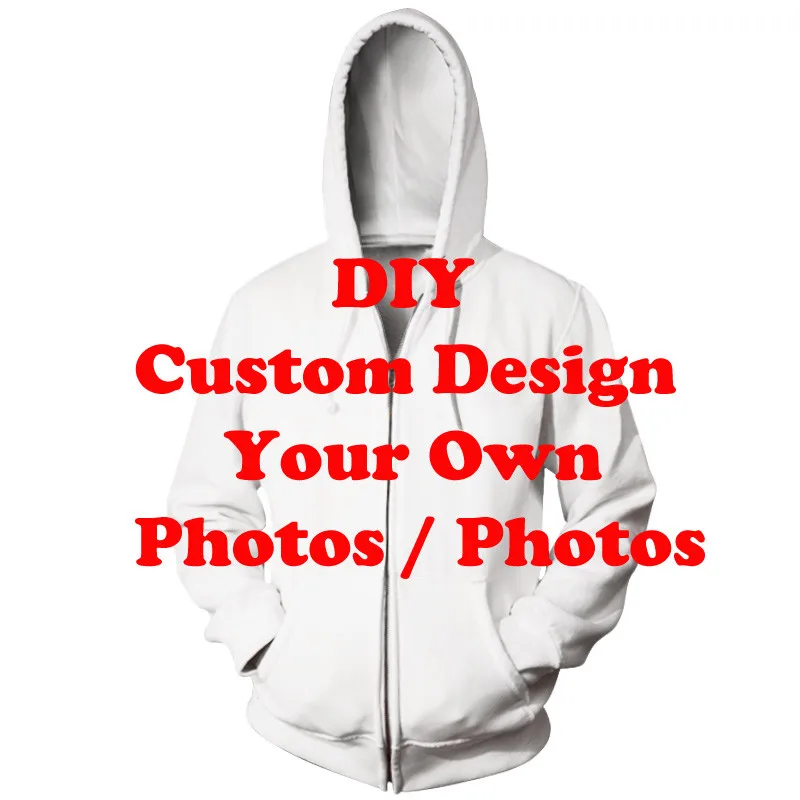 

DIY Design Custom Zipper Hoodies 3D Printed Man Women Customize Y2K Hoodie Pullovers Hooded Sweatshirts Harajuku Kids Clothing