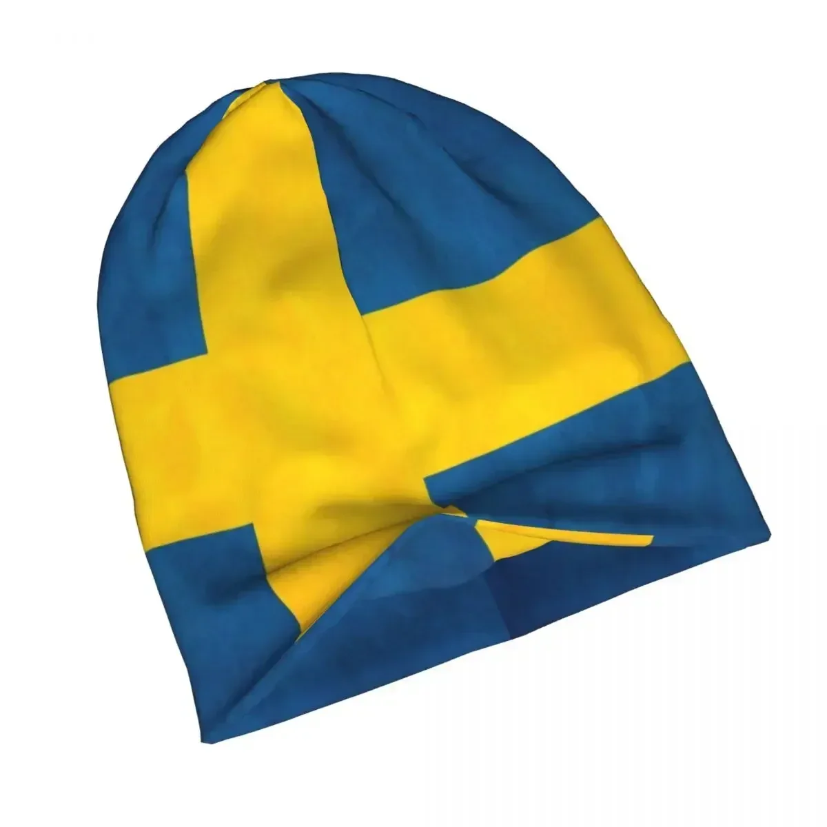 Swedish Flag Warm Knitted Cap Fashion Bonnet Hat Autumn Winter Outdoor Beanies Hats for Men Women Adult