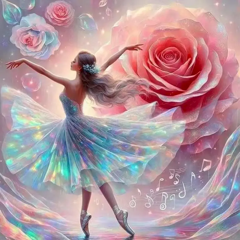 

GATYZTORY Woman Diamond Painting New Collection Portrait Diamond Mosaic Rose Flower Cross Stitch Kit Wall Decor