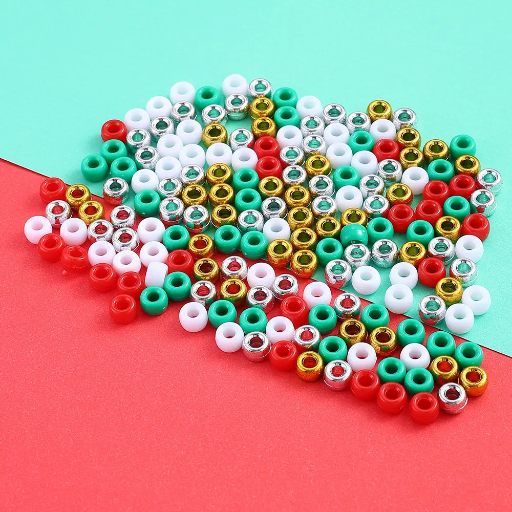 iYOE 200pcs 6x9mm Multicolor Acrylic Spacer Halloween Christmas Beads For Jewelry Making DIY Earring Necklace Charms