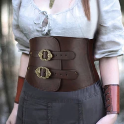 Cintura larga vichinga da donna cintura per armatura medievale in ecopelle cintura per corsetto da cavaliere LARP accessori per costumi di Halloween