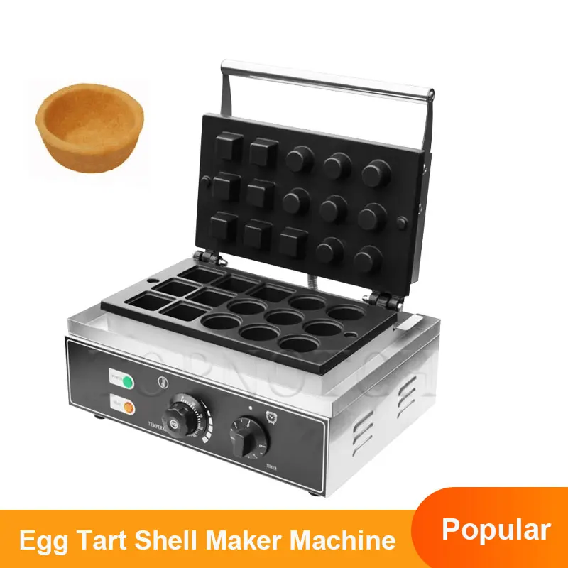 Maszyna do przekąsek 15 sztuk Maszyna do robienia skorupek do tarty jajecznej Maszyna do robienia gofrów do tarty jajecznej Elektryczny piekarnik piekarniczy Komercyjny sprzęt do pieczenia