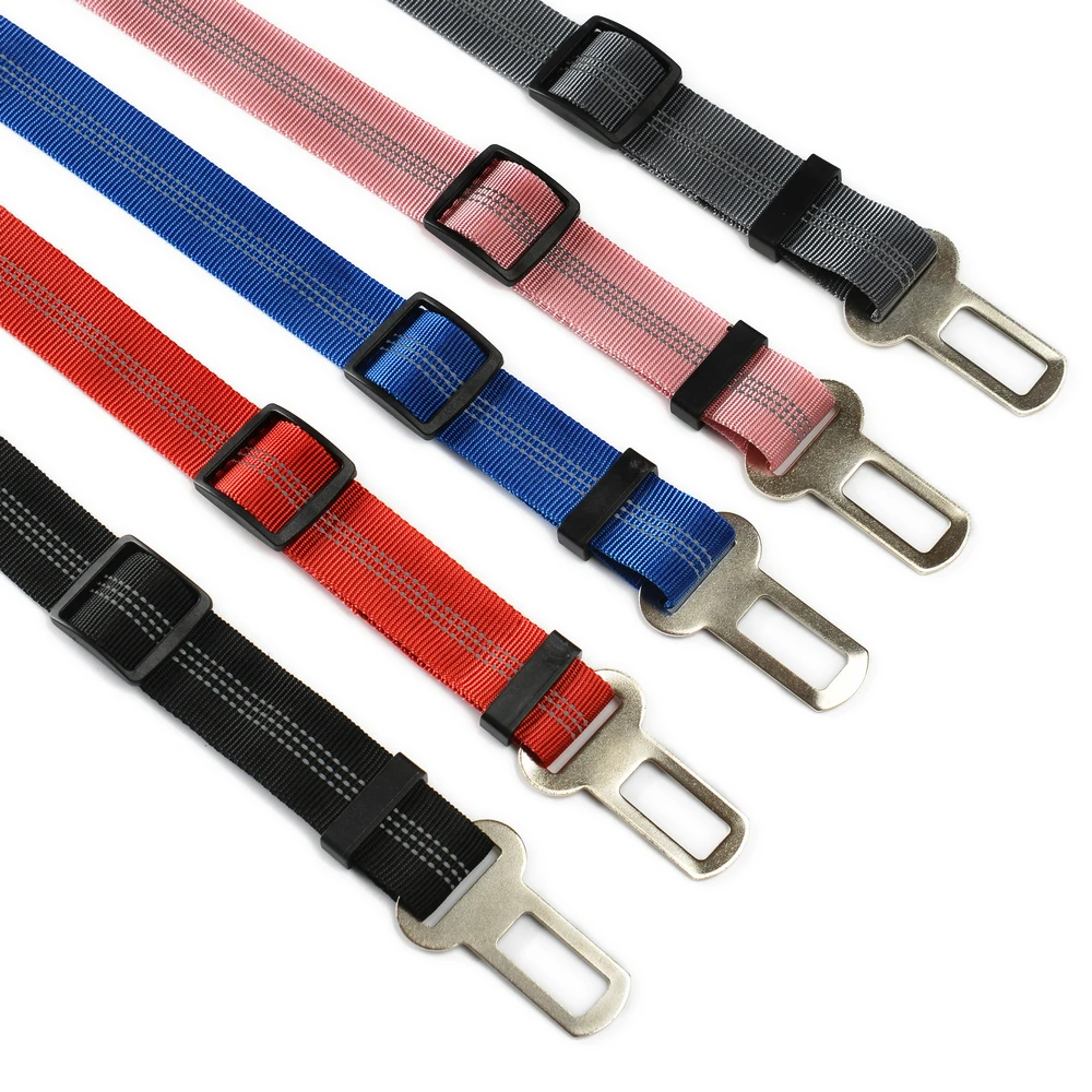 The dog seat belt is adjustable and retractable. Tugboat with elastic pet belt, car seat belt or safety rope image 2