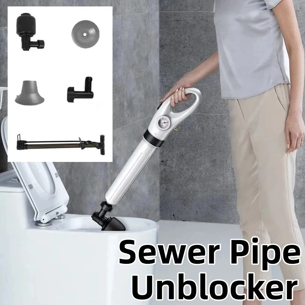 

High Pressure Dredge Clog Remover Pipe Plunger Pneumatic Sewer Pipe Unblocker Drain Cleaner Clogged Unclogging