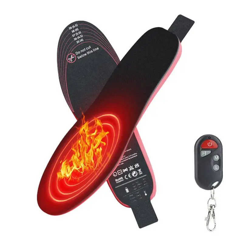 USB Electric Heated Shoe Insoles With Remote Control 3500MahBattery Warm Sock Pad Mat Heating Insoles For Skiing Hunting Fishing