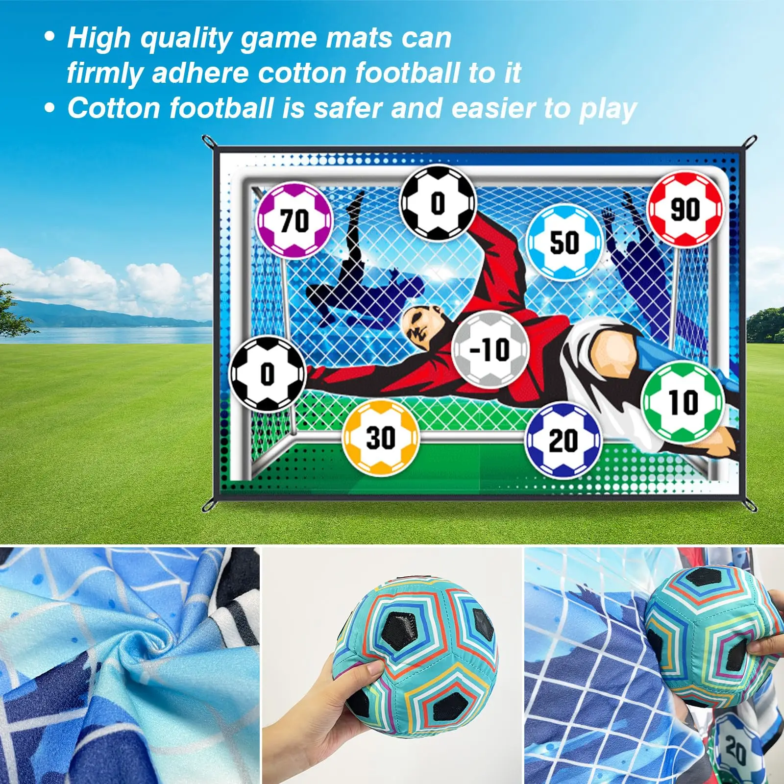 150CM Soccer Game Mat Set Outdoor Indoor Soccer Toys Multiplayer Competitive Soccer Games Children Football Training Boy Gifts