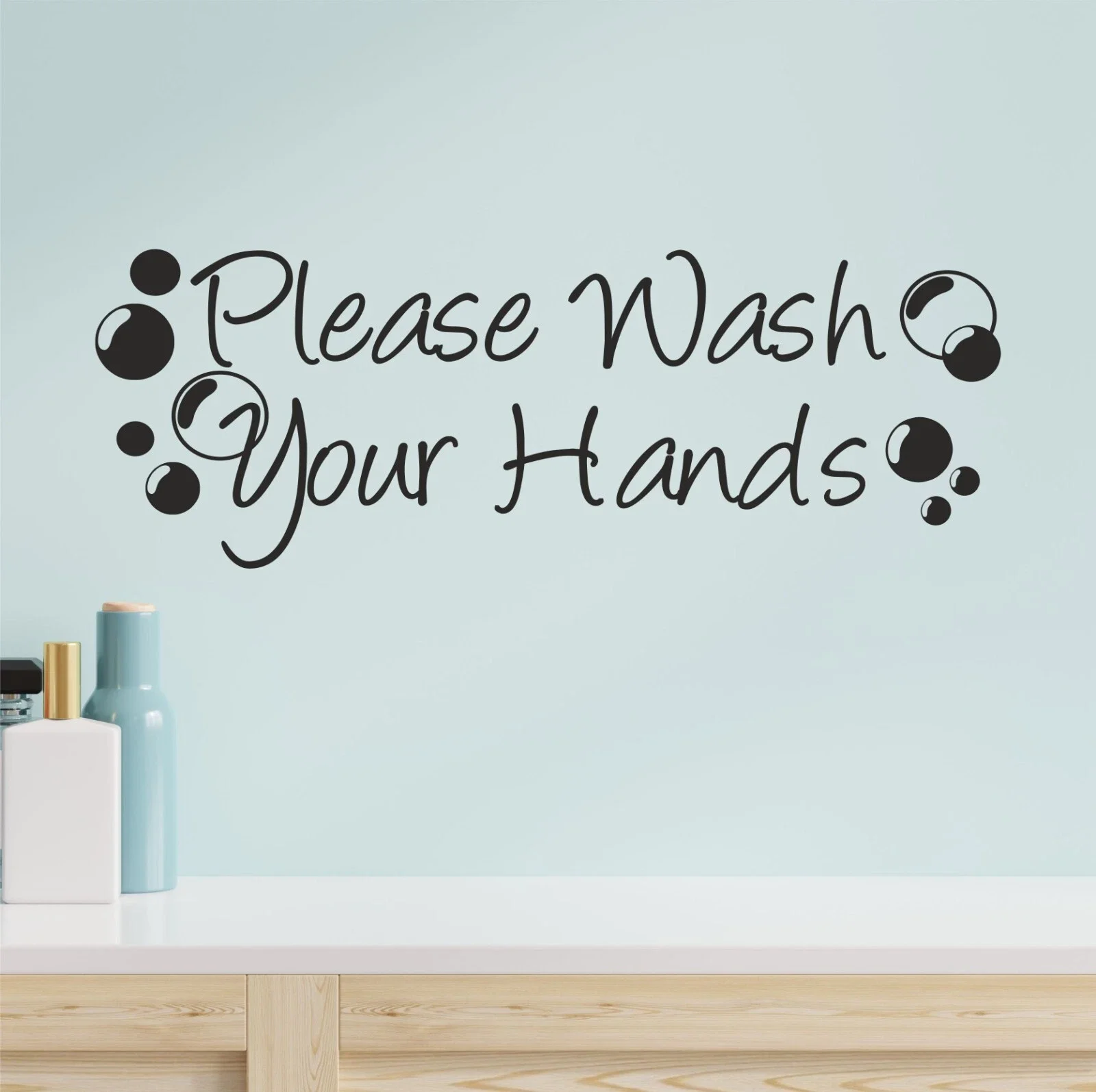 Please Wash Your Hands | Wall Sticker Quote Decal Bathroom