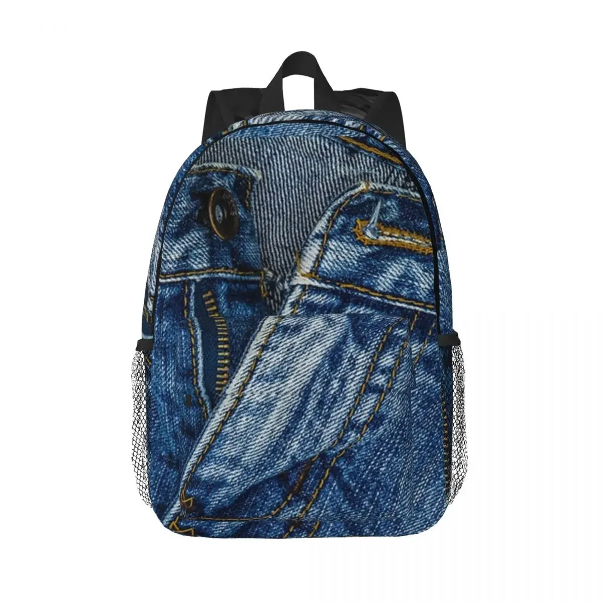 

Clothes Button Diagonal Up I Love Bluejeans Denim Backpacks Boys Girls Bookbag Children School Bags Laptop Rucksack Shoulder Bag