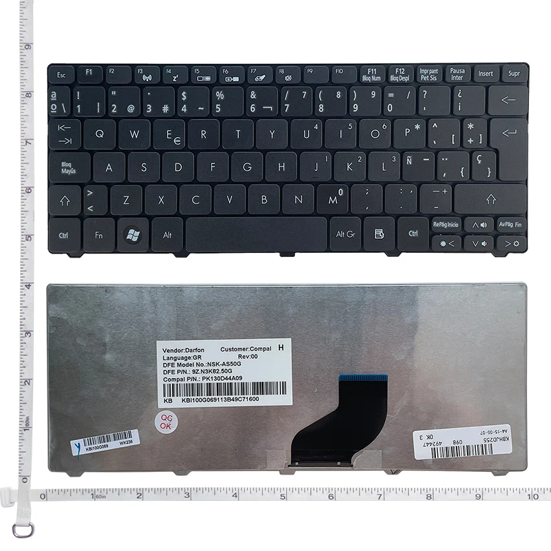 Spanish Keyboard For Acer Aspire One D255 D257 AOD257 D260 D270 521 532 532H 533 AO521 AO533 NAV50 Black SP Teclado Keyboard