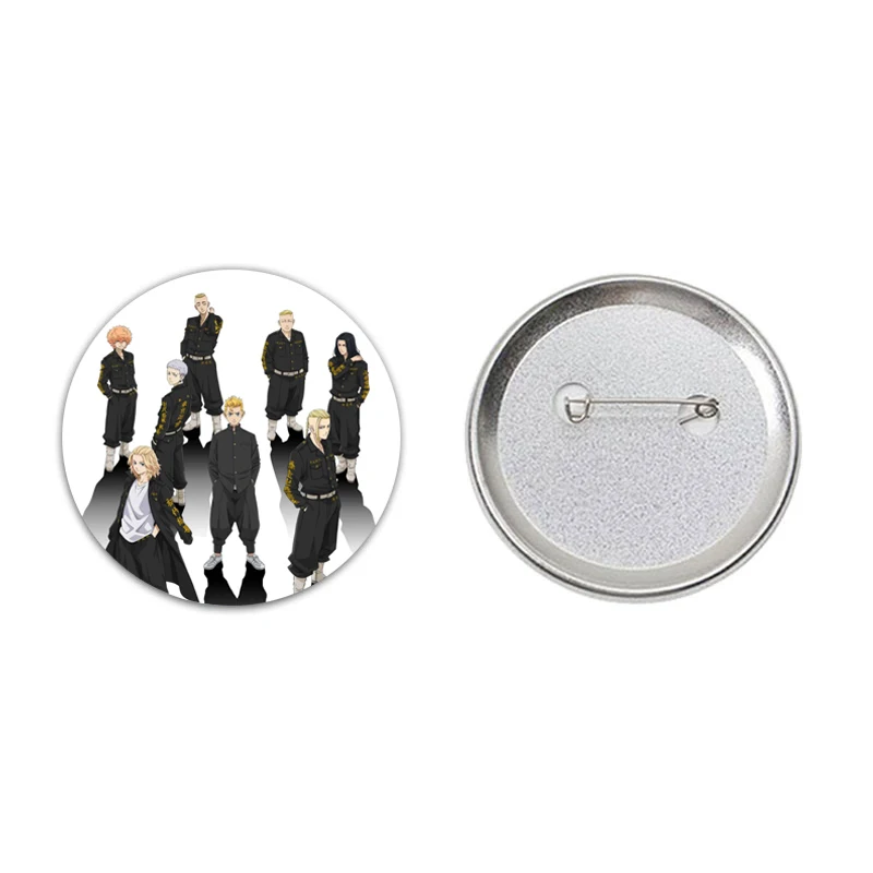 أنيمي طوكيو المنتقمون دبابيس سبيكة مستديرة Hanagaki Takemichi الكرتون الشكل شارات المينا دبابيس ظهره الملابس الصدر الحلي #3