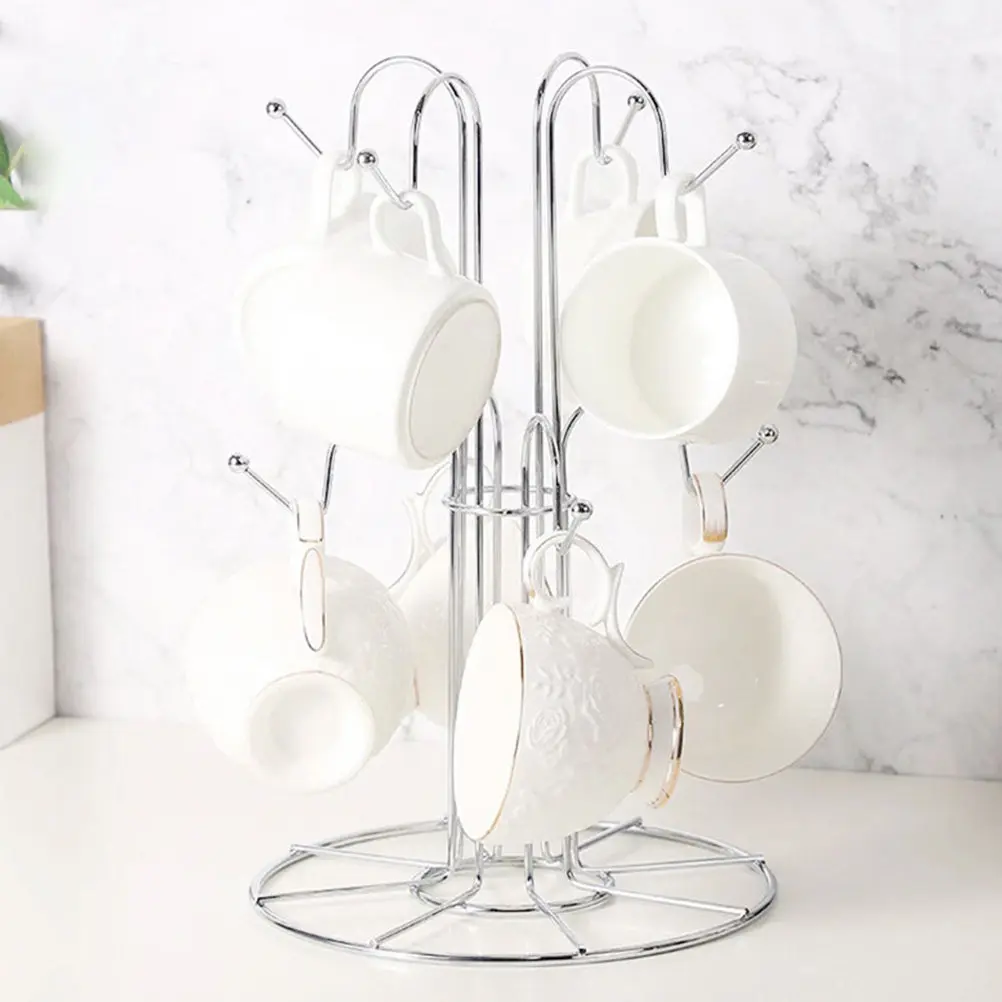 

1 шт. Стильная черная железная подставка для кружек, современная подставка для чашек с прочной сваркой для организации, сушки и хранения кружек на кухне и в столовой