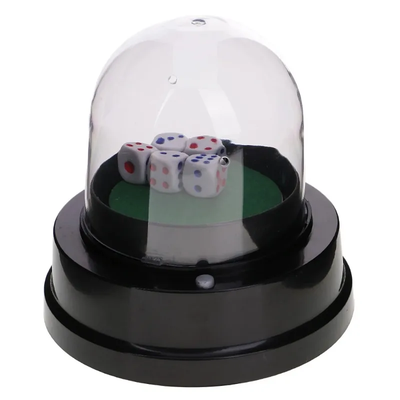 النردات الكهربائية السوداء النردات الأسطوانة كوب الأسطوانة التلقائي ل KTV حانة بار النردات صندوق النردات ألعاب النردات التلقائي كوب مع 5 النردات