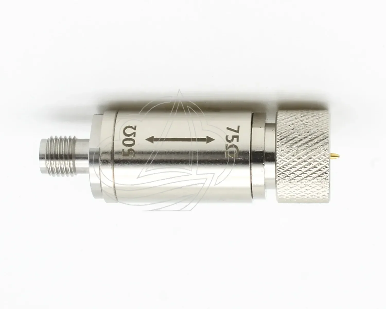 50 Ohm to 75 Ohm Impedance Converter, SAM Header to F Header Adapter