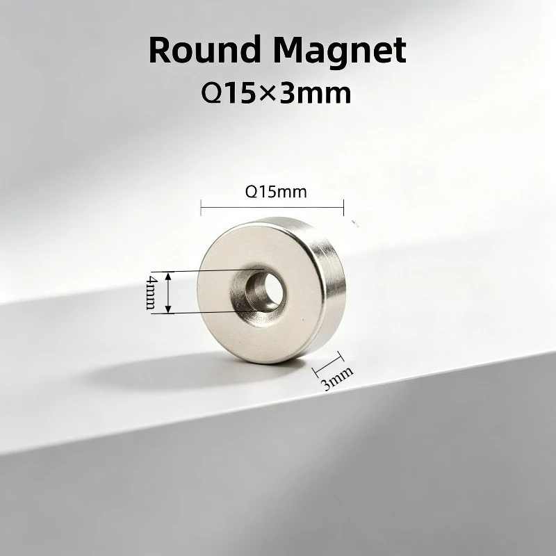15x3‑4 mm Small Powerful Round Disc Countersunk Neodymium Magnet 15*3‑4 mm 4mm Hole Permanent NdFeB Magnet for Fridge Industrial