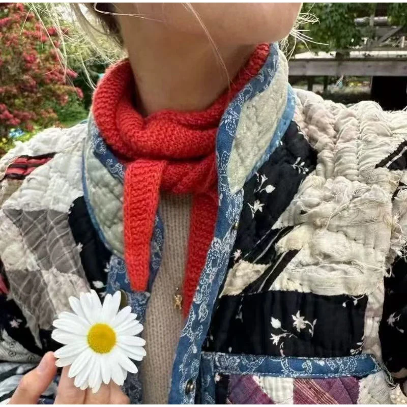 خمر الصوف الخمار المألوف تنوعا الثلاثي وشاح المرأة وشاح الشتاء وشاح للمرأة الرقبة أدفأ أوشحة شتوية #3