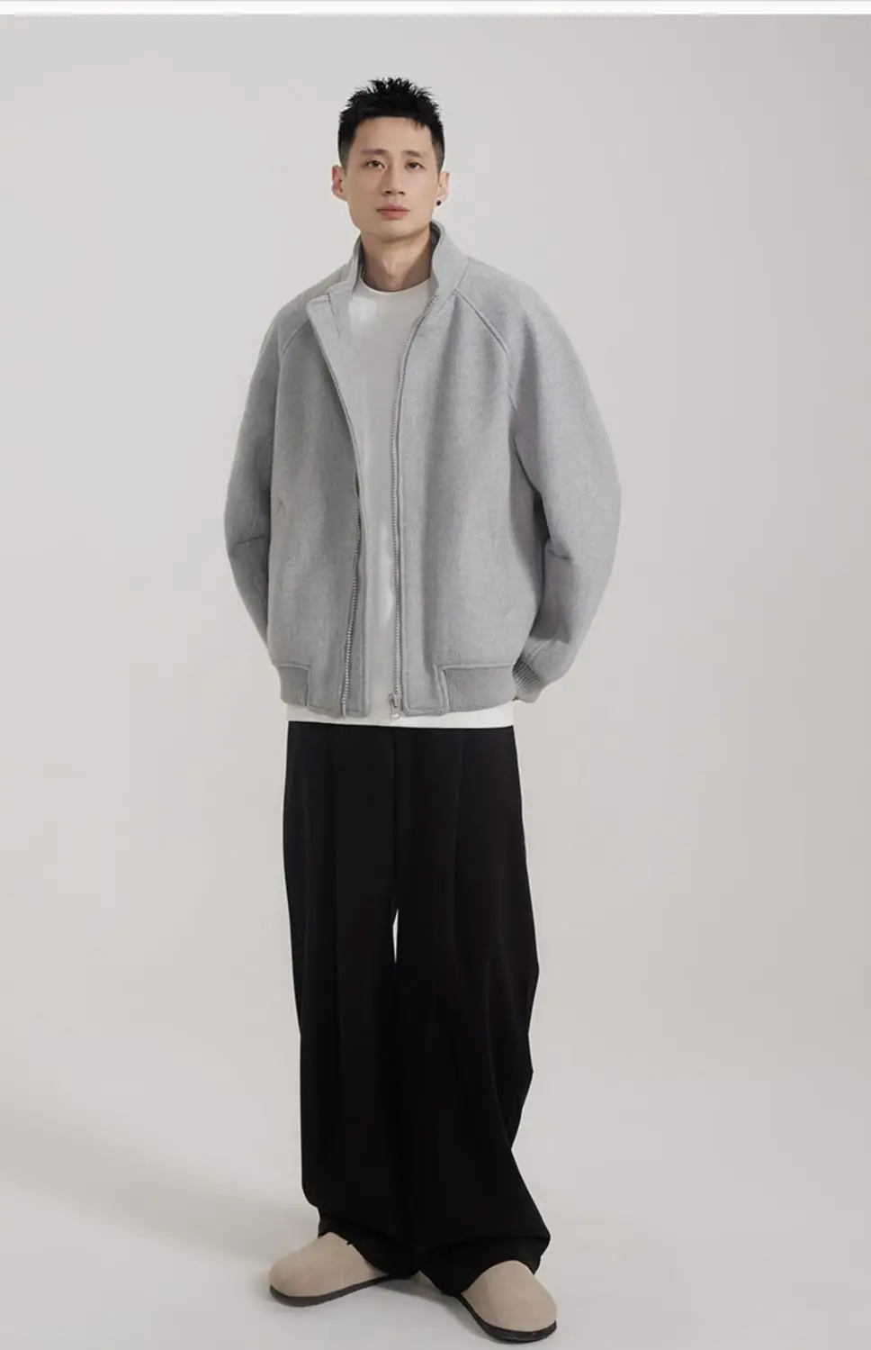 

Мужская куртка из шерстяной смеси, очень большого размера, для ночных клубов, вечеринок, мероприятий, модная, в городском стиле, повседневная, крутая, дерзкая