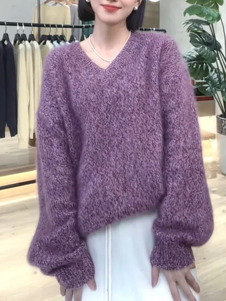 

Ele V-Ne Soft Sweater Faionable Large Size Autumn 2025 New Sle Versatile Top Quali Camere Comfortable Fit