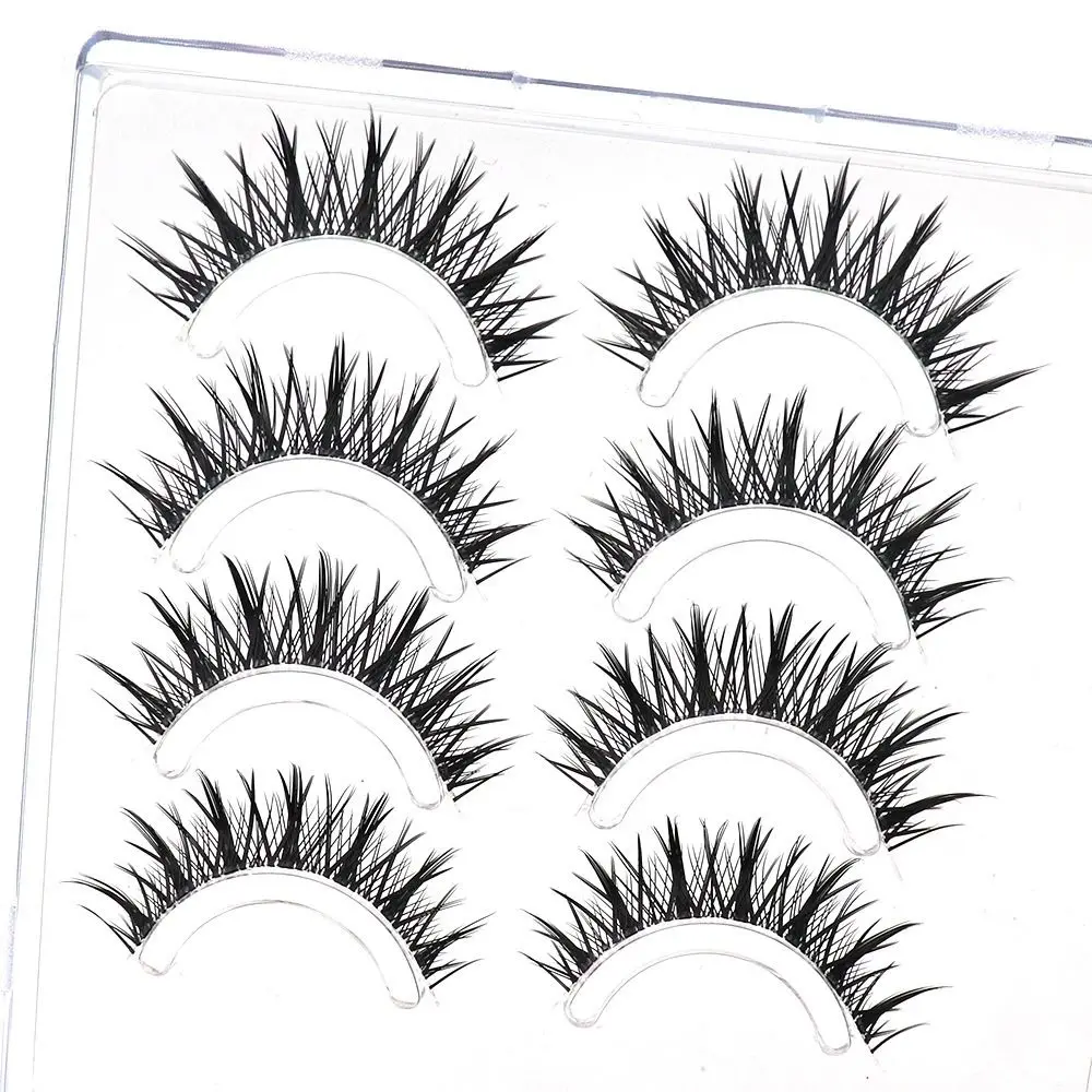 4 pary naturalnych sztucznych rzęs Anime Thai Makeup Fairy Lashes Koreańskie japońskie azjatyckie przezroczyste rzęsy 3D Volume Kobiety