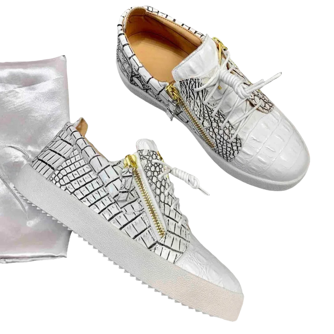 Nuevas zapatillas de deporte casuales de moda para hombres, zapatos de tenis de diseñador de marca para mujeres, mocasines GZ de cuero Real de lujo, zapatos deportivos 35-48 G0022