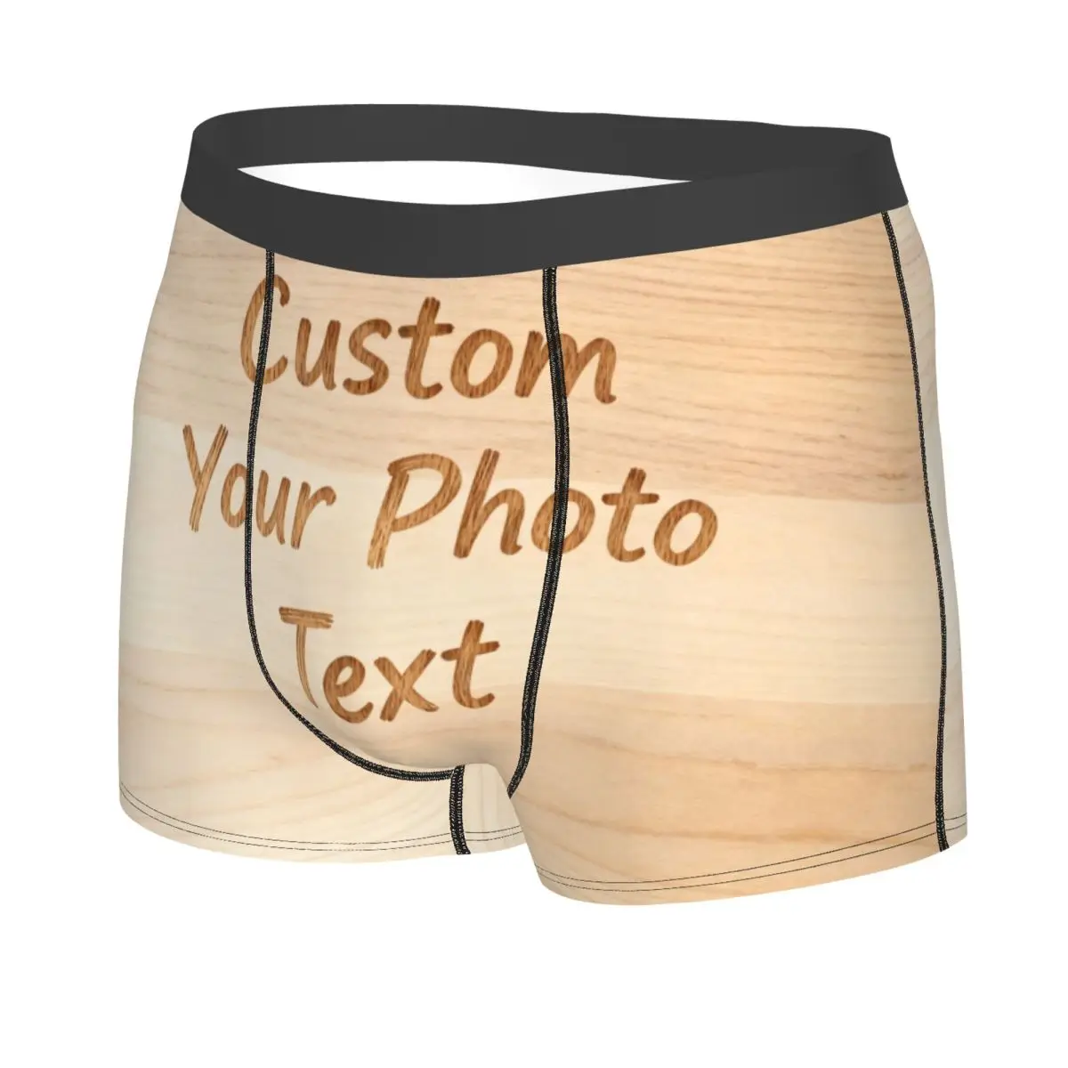 Custom Custom Your Photo Logo Text Underwear Men Stretch Boxer Briefs Shorts Panties Soft Underpants For Homme