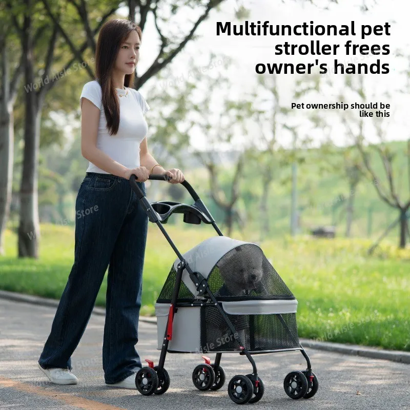 

Коляска для домашних животных, собаки, кошки, плюшевый мишка, детская коляска, маленькая коляска для домашних животных, легкая и складная, подходит для путешествий на открытом воздухе, товары для собак и кошек