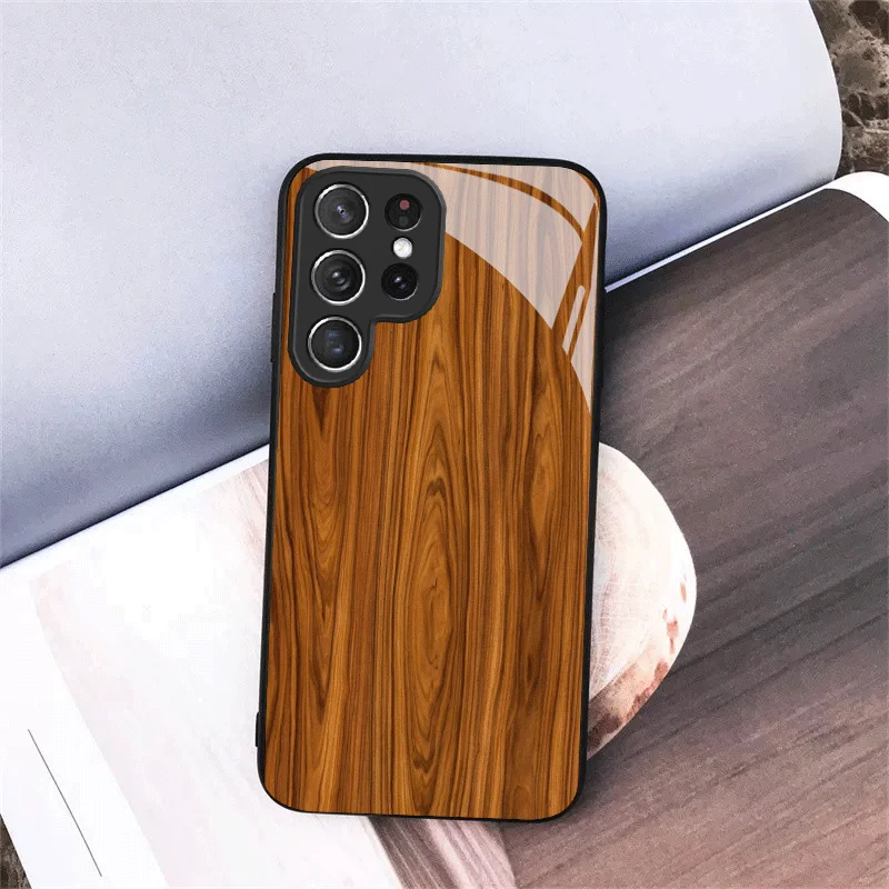 Durable Brown Textured Head Pattern Tempered Glass New Phone Case for Samsung Galaxy Ultra /S22 Ultra/S20 Ultra/56/A72/A73 5G