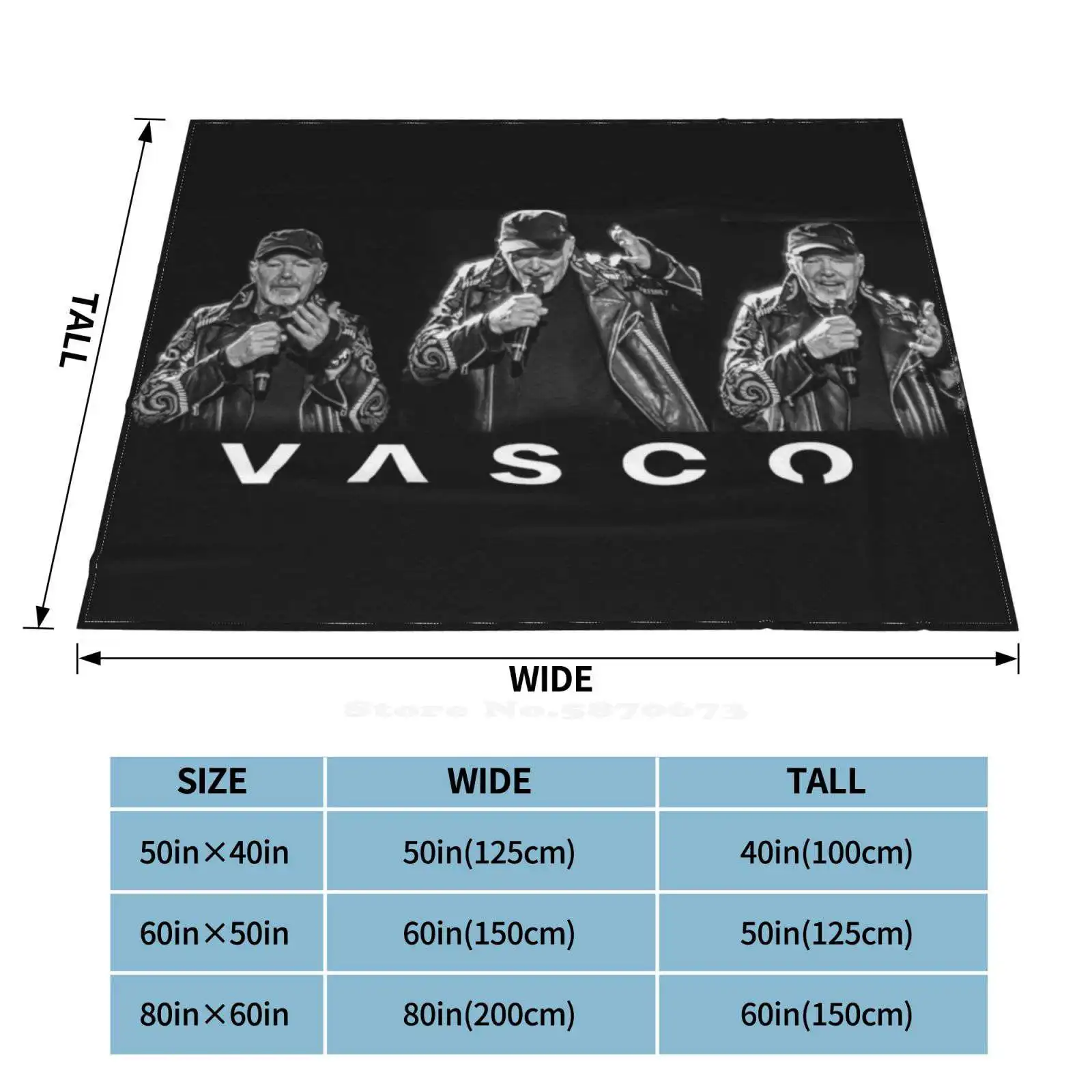 Vasco Rossi Hot Sale Printing High Qiality Warm Flannel Blanket Vascorossi Vasco Rossi Black Dark Top Regalotop Concerto Blasco