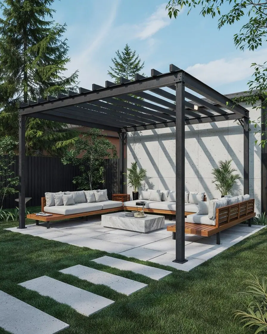 

Garden Free Standing Waterproof Motorized Aluminio Louver Pavilion Gazebo Ultraviolet-proof Custom Bioclimatic Aluminium Pergola