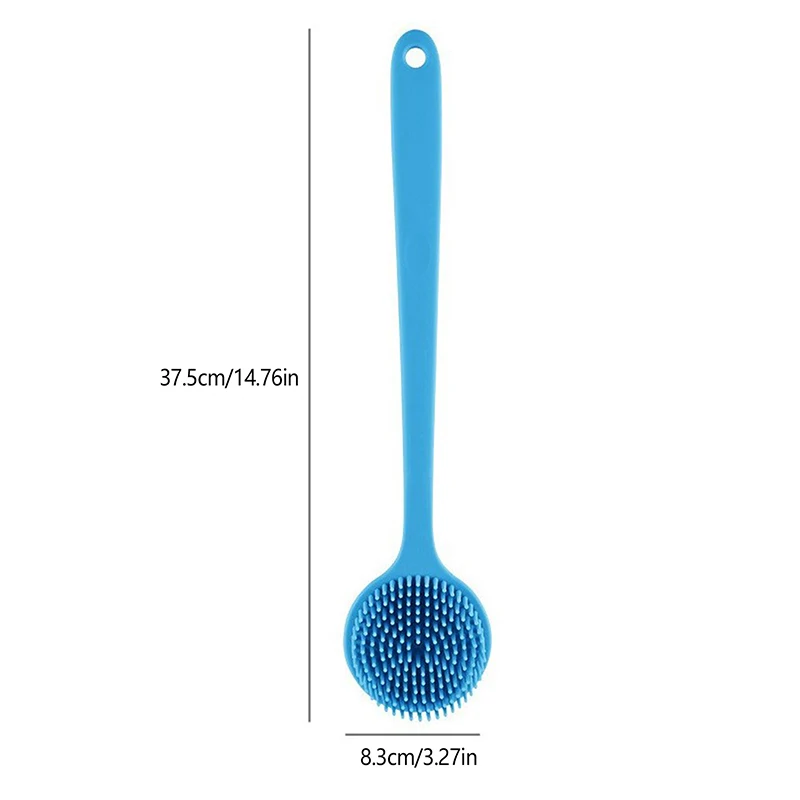 Épurateur de dos en silicone, épurateur corporel à long manche, brosse de douche légère et facile à tenir pour les livres de peau et l'expérimentation avec un crochet gratuit