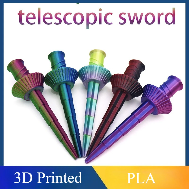 

Samurai Sword 3d Printed Spiral Sword Gravity Telescopic Sword Creative Decompression Model Toys Role Play Props Birthday Gift