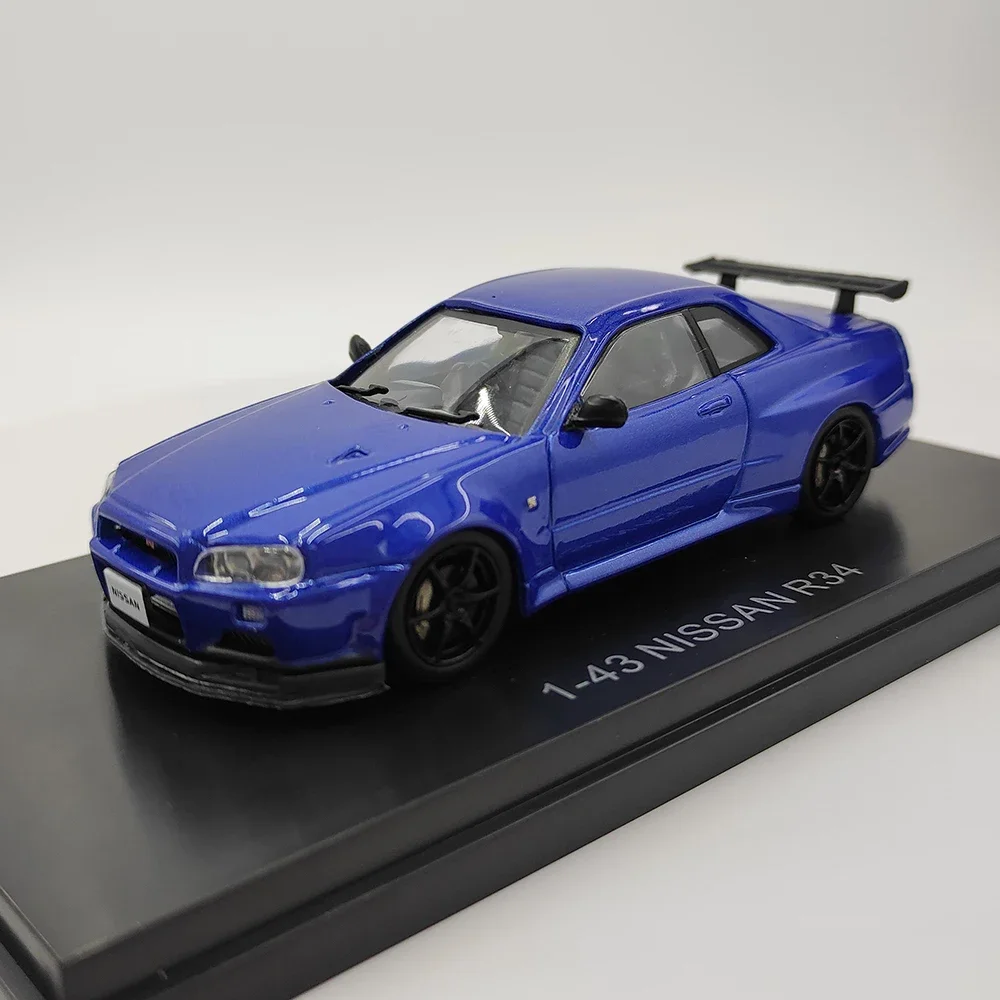 

Diecast 1:43 Scale Nissan GT-R R34 Sports Car Classic Blue Alloy Car Model Collectible Toy Gift Souvenir Display Ornament