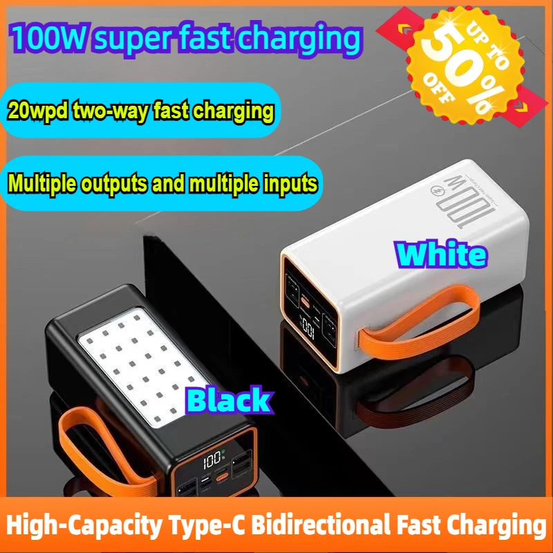 50000mah Upgraded Version Super Power Bank Fast Charge with LED Super Large Capacity