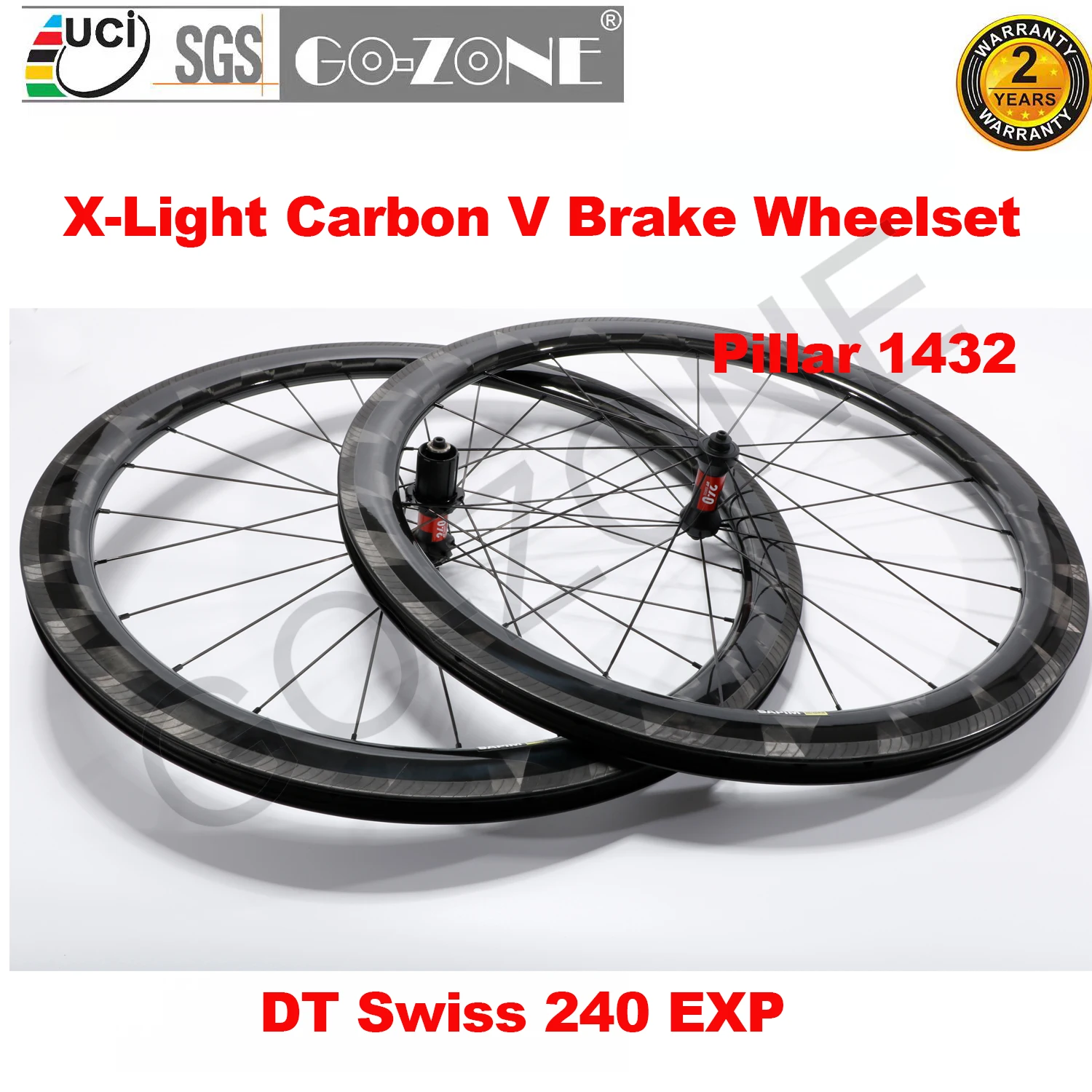 700c Carbon X-Light Wheelset Rim Brake Clincher Tubeless Tubular DT 240 EXP Road Carbon Wheels X-Light  Wheels