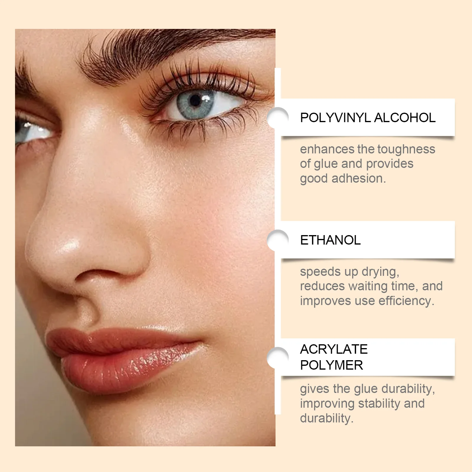 5 ml Kleber für falsche Wimpern. Schnell trocknender und langlebiger, wasserfester Wimpernkleber. Sanft und nicht reizend