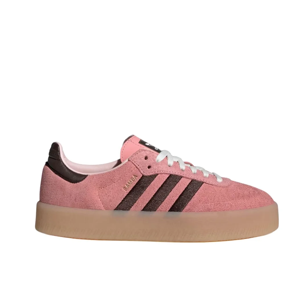 Adidas Original Sambae Women's Classic Retro Low Top Board Shoes Comfortable Wear-resistant Non-slip Casual Shoes Pink