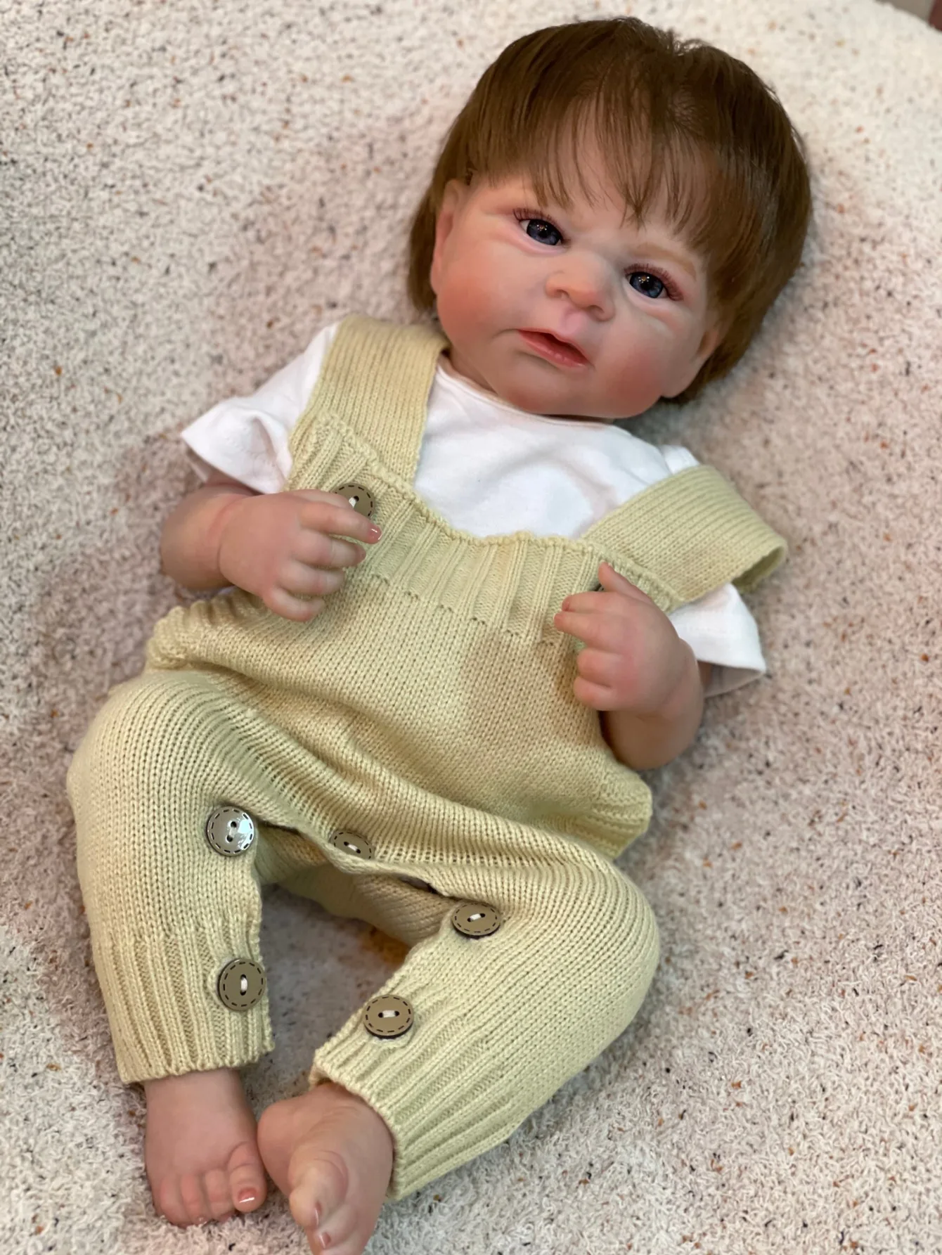 

18 Inch Lifelike Elijah Girl 3D Painted Lifleike Newborn Baby Doll For Children Birthday Gifts