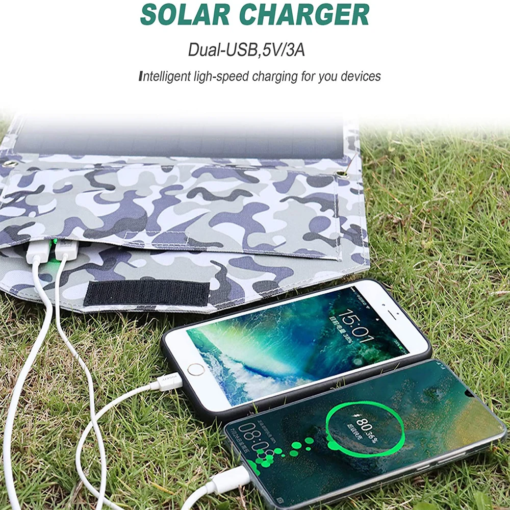 Pannello solare pieghevole 14W 21W 28W / h caricatore mobile solare Pannelli solari portatili pannello solare usb 5V DC Pannello solare a tempo pieno