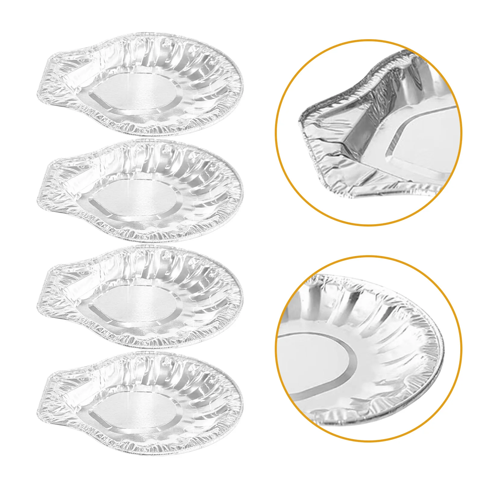 

100pcs Aluminum Foil Clam Shell Trays Mini Oyster Pans For Seafood Baking Grilling Barbecue Catering Disposable Serving Dish