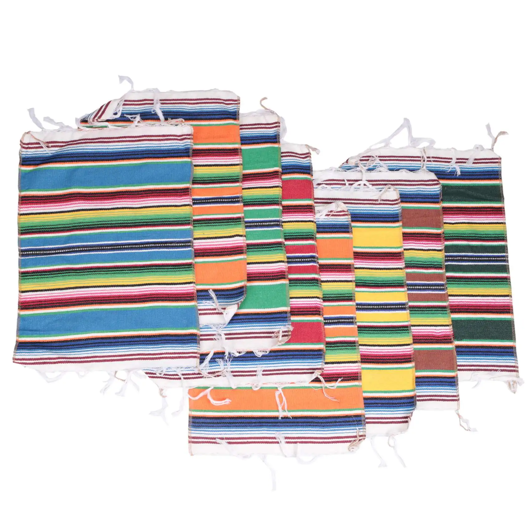 AA83 Mexican Table Place Mats,Mexican Assorted Placemats Mexican Party Wedding Decorations, Fringe Blanket Table Runner 12 x 16 - view 2