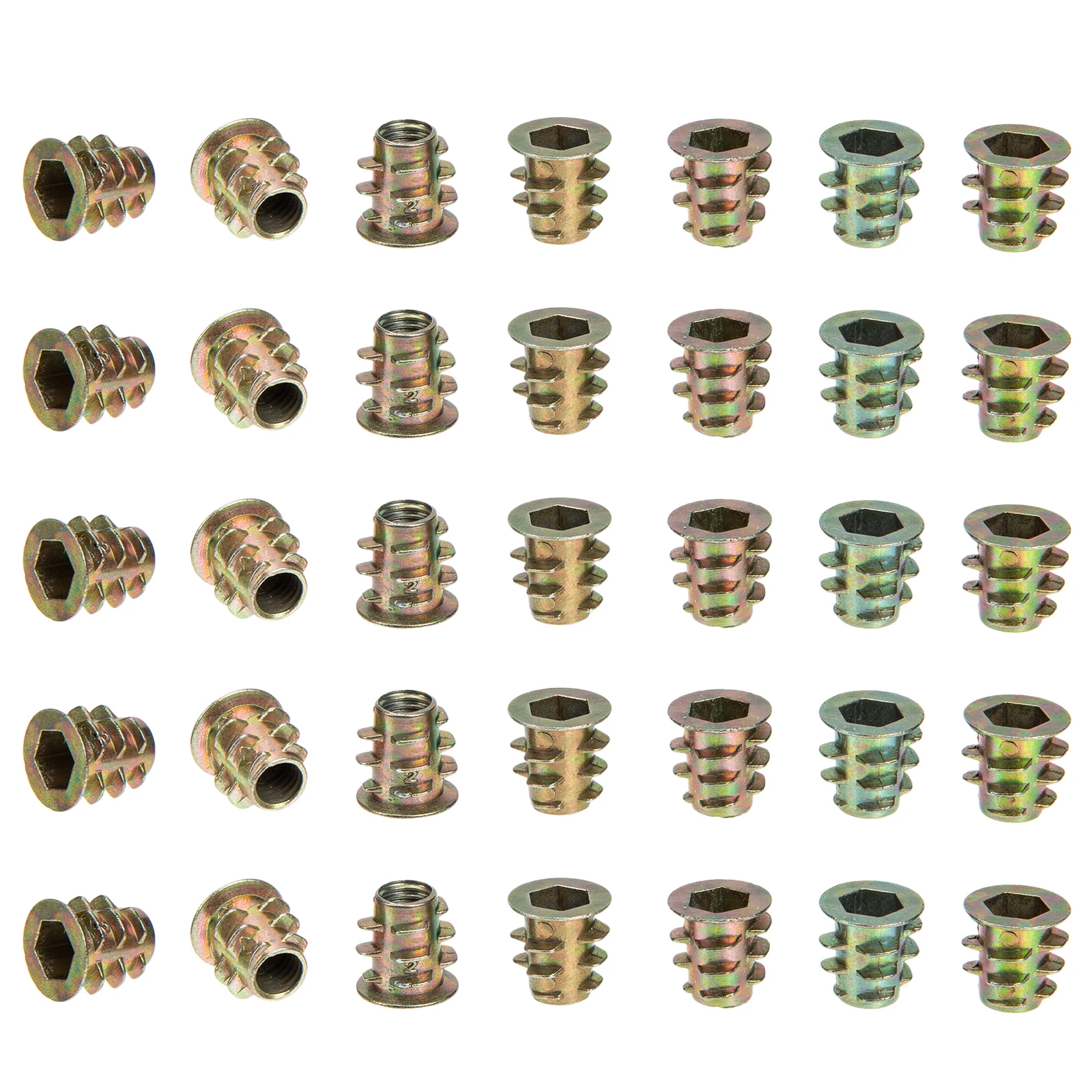 

100 Pcs Zinc Alloy Trapezoidal Socket Nuts Inserts Threaded Fastener Connector Wood Bolt Hardware Furniture